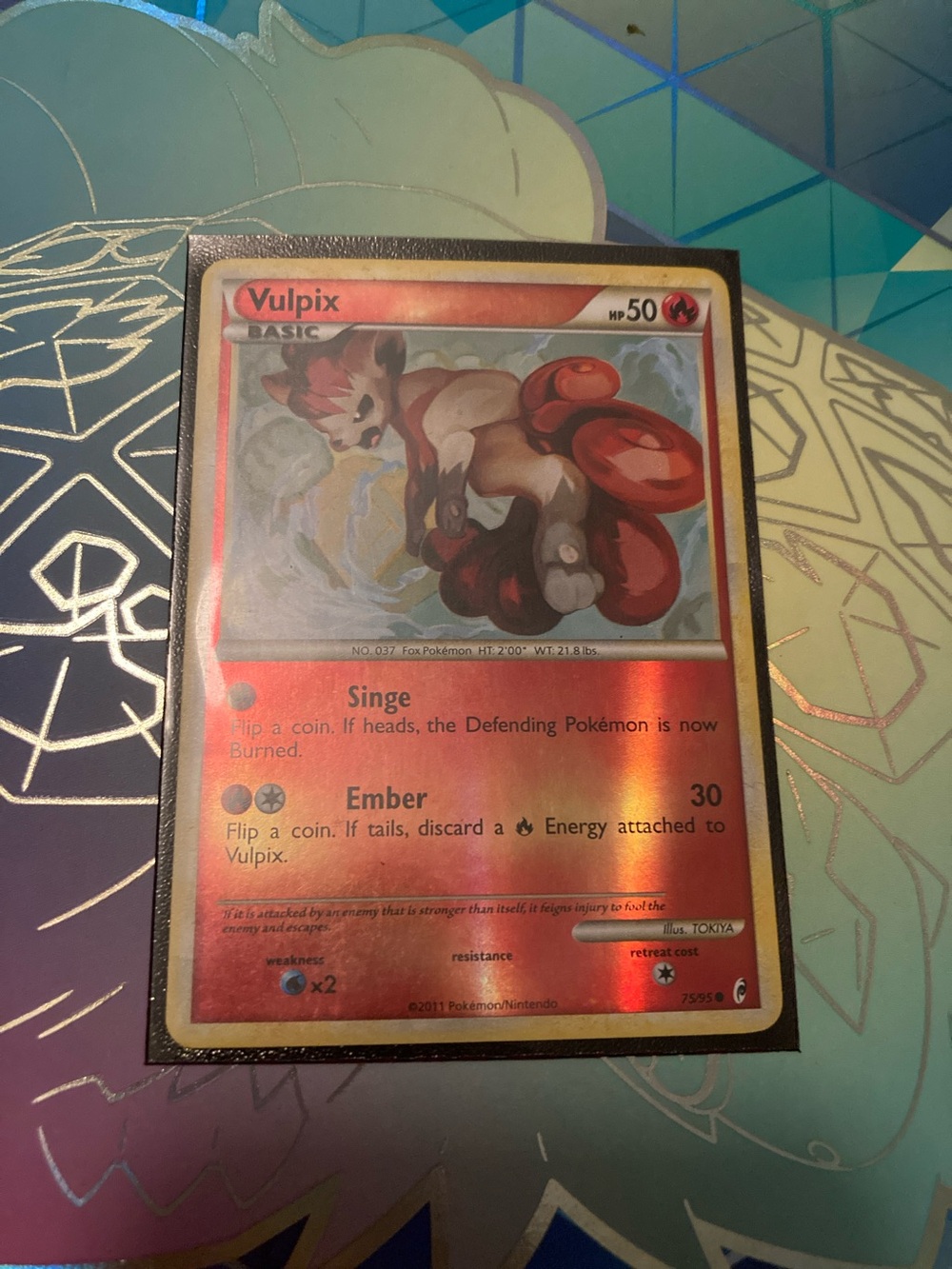 Pokemon Vulpix Red Holo Foil Trading Card